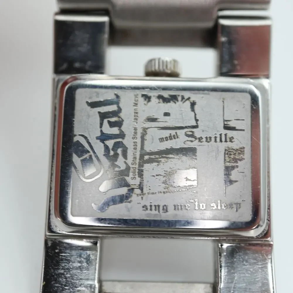 Vestal Seville Silver Tone Watch 27mm Rectangle Dial Stainless Steel New Battery